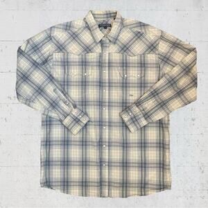 Roper Shirt Plaid Western Pearl Snap Cowboy Retro Rodeo Size XLT
